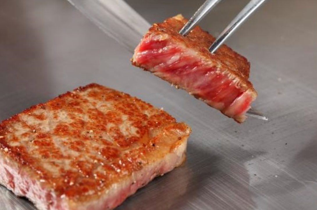 Premium marbled Miyazaki wagyu beef grilled teppanyaki style